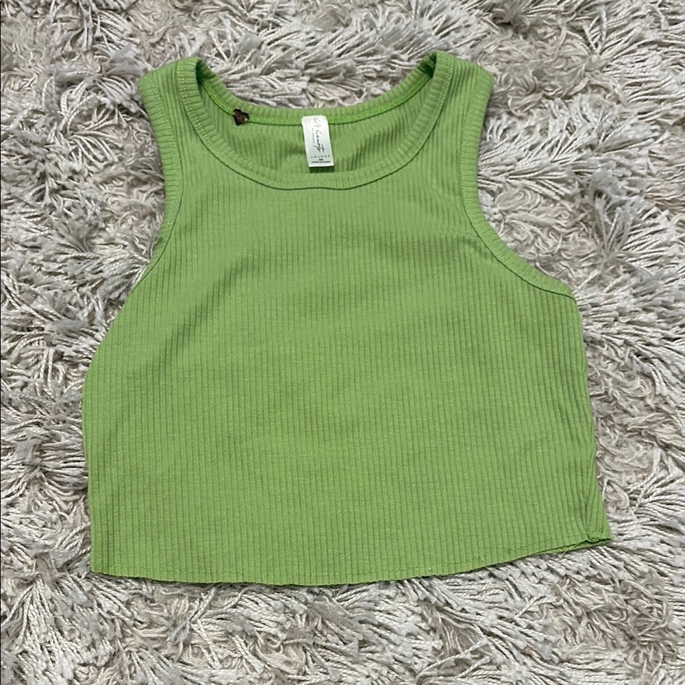 Pacsun Lounge Green Ribbed Tank Top